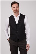  Slim Fit Black Twill Waistcoat