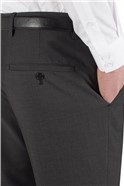  Slim Fit Black Micro Design Suit Trousers