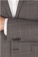  Slim Fit Grey Heritage Check Jacket