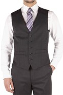  Regular Fit Charcoal Twill Waistcoat