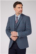  Light Blue Tweed Check Waistcoat