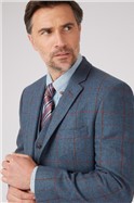  Light Blue Tweed Check Waistcoat