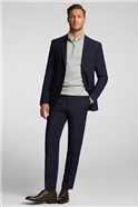  Slim Fit Navy Panama Suit 