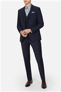  Skinny Fit Navy Panama Suit Trousers