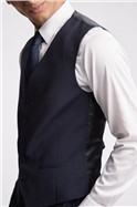  Slim Fit Navy Panama Waistcoat