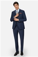  Skinny Fit Blue Panama Suit Trousers