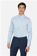  Slim Fit Light Blue Sateen Shirt