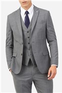  Grey Blue Textured Slim Waistcoat