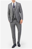  Slim Fit Grey Blue Textured Suit Jacket