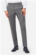  Slim Fit Grey Blue Textured Suit Trousers