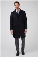  Navy Melton Overcoat