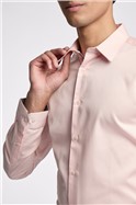  Slim Fit Light Pink Sateen Shirt