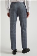  Dusty Blue Tonal Check Slim Fit Waistcoat