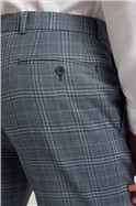  Dusty Blue Tonal Check Slim Fit Waistcoat
