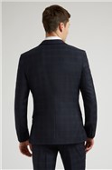  Textured Navy Rust Slim Fit Waistcoat