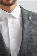  Blue Prince of Wales Check Slim Fit Trousers