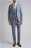  Dusty Blue Light Flannel Slim Fit Suit
