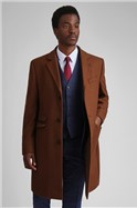  Tan Slim Fit Italian Melton Overcoat