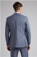  Soft Blue Overcheck Slim Fit Jacket