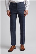  Navy Tonal Check Slim Fit Trouser