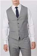  Grey Prince of Wales Check Slim Waistcoat
