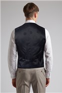  Oatmeal Sharkskin Slim Fit Waistcoat
