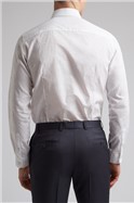 White Oversized Floral Jacquard Slim Fit Shirt
