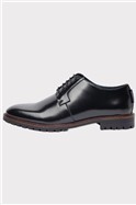  Fleet High Shine Black Leather Brogues