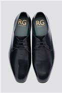 Black Derby Style Leather Shoes