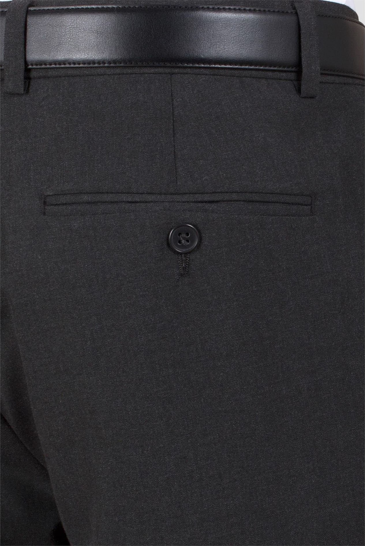  Charcoal Plain Weave Tailor Fit Trousers