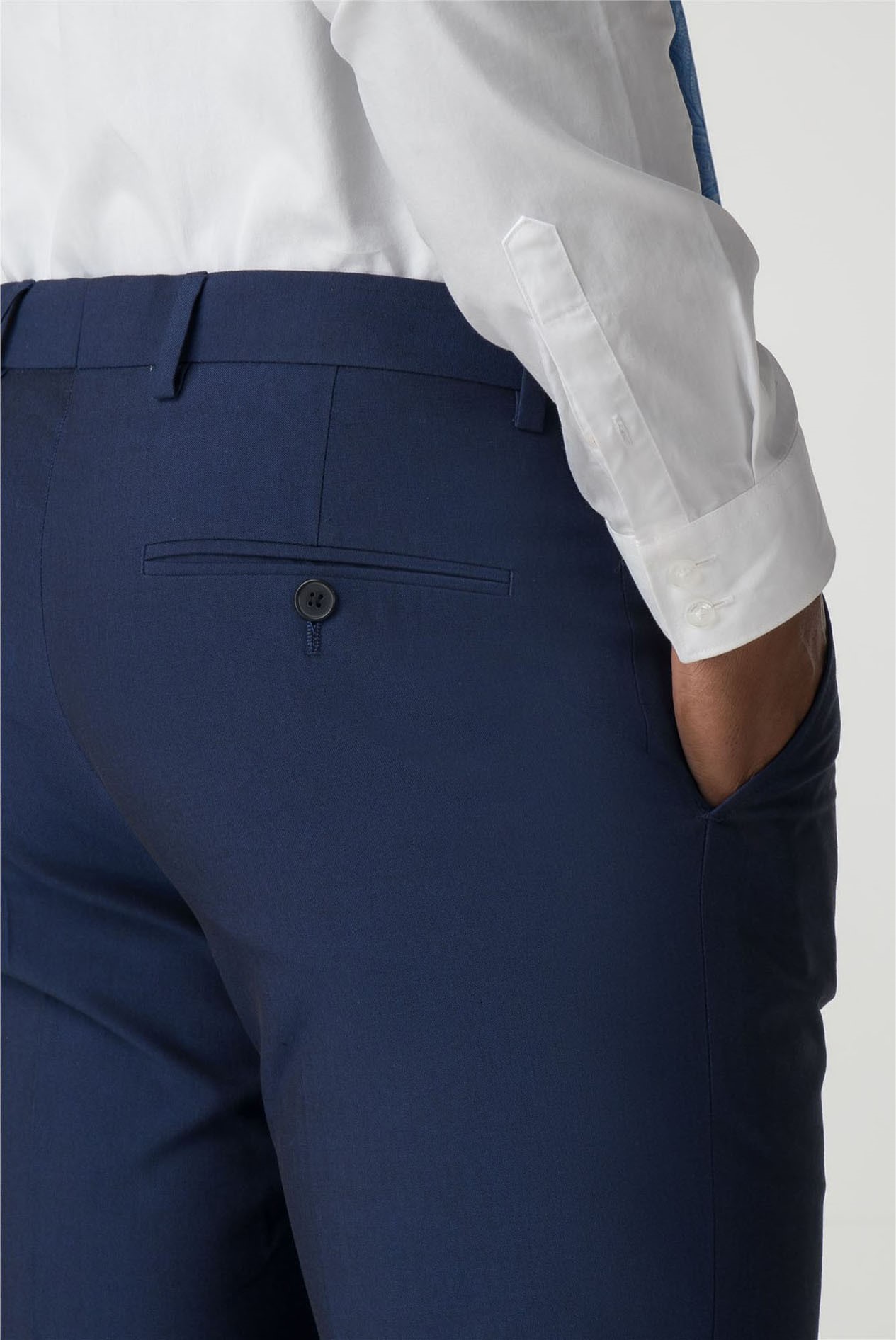  Blue Plain Regular Fit Suit Trouser