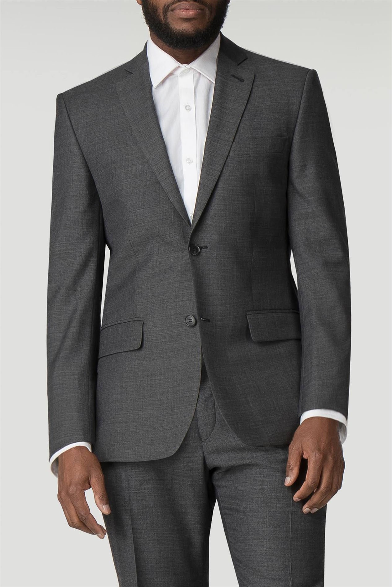 Racing Green Charcoal Pick And Pick Tailored Fit Suit Jacket