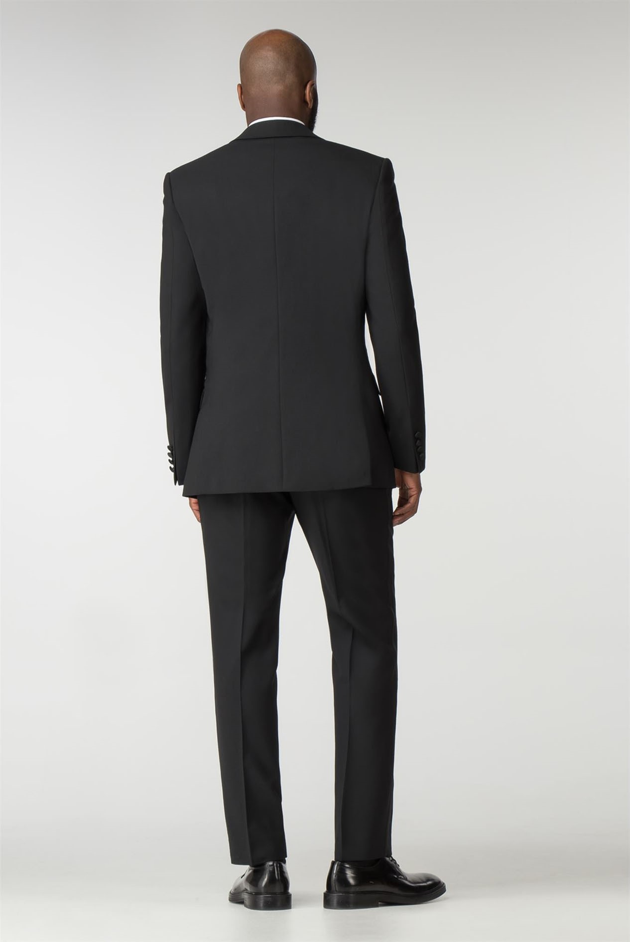 Mens 3 Piece Black Classic Satin Tuxedo Dinner Suit Tailored Fit Wedding Prom