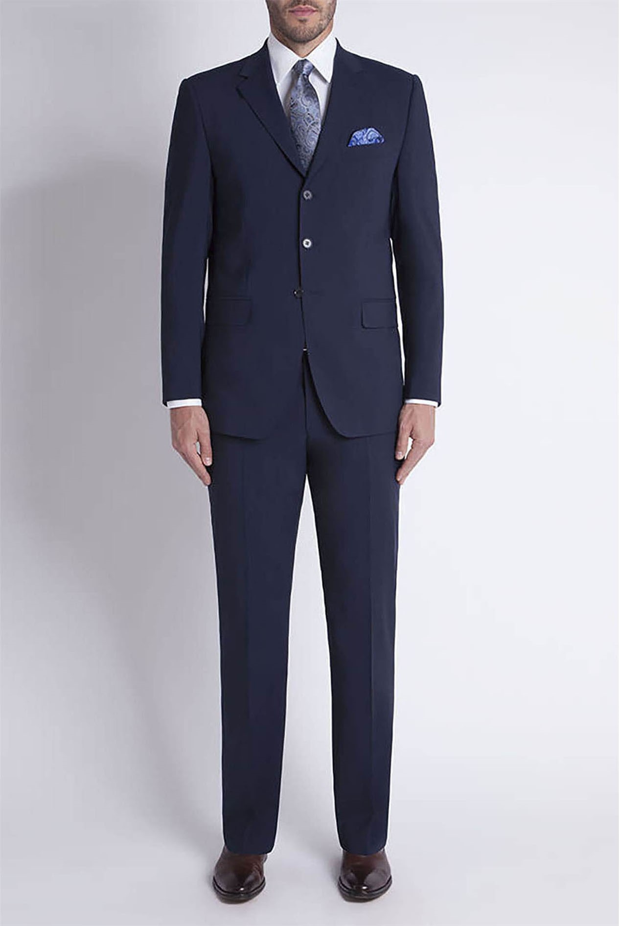 Navy Shadow Stripe Regular Fit Black Label Suit Jacket