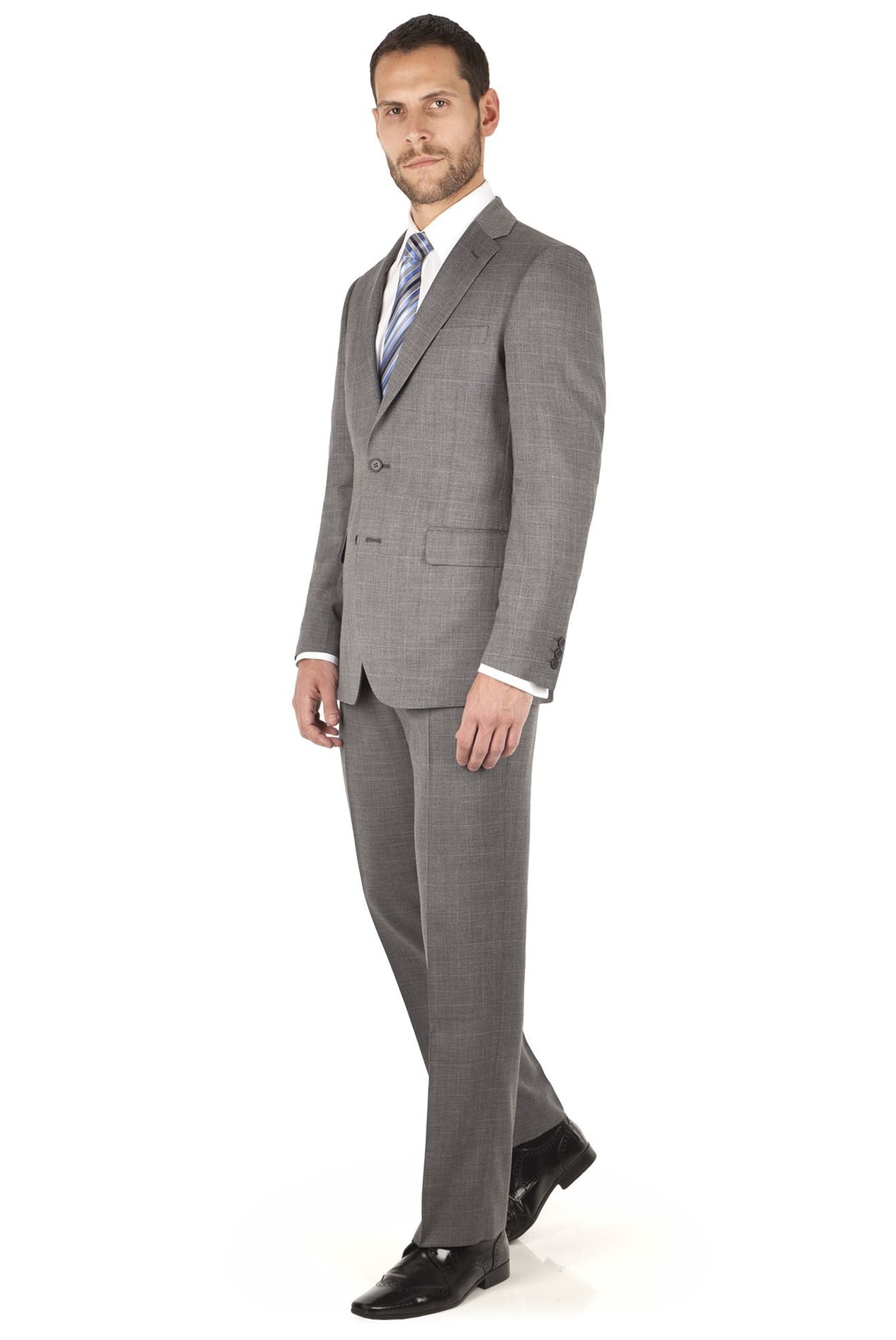 Scott & Taylor Grey Check Regular Fit Suit