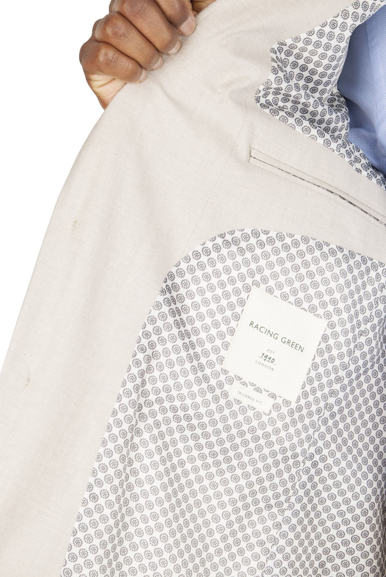 Racing green oatmeal linen blend jacket