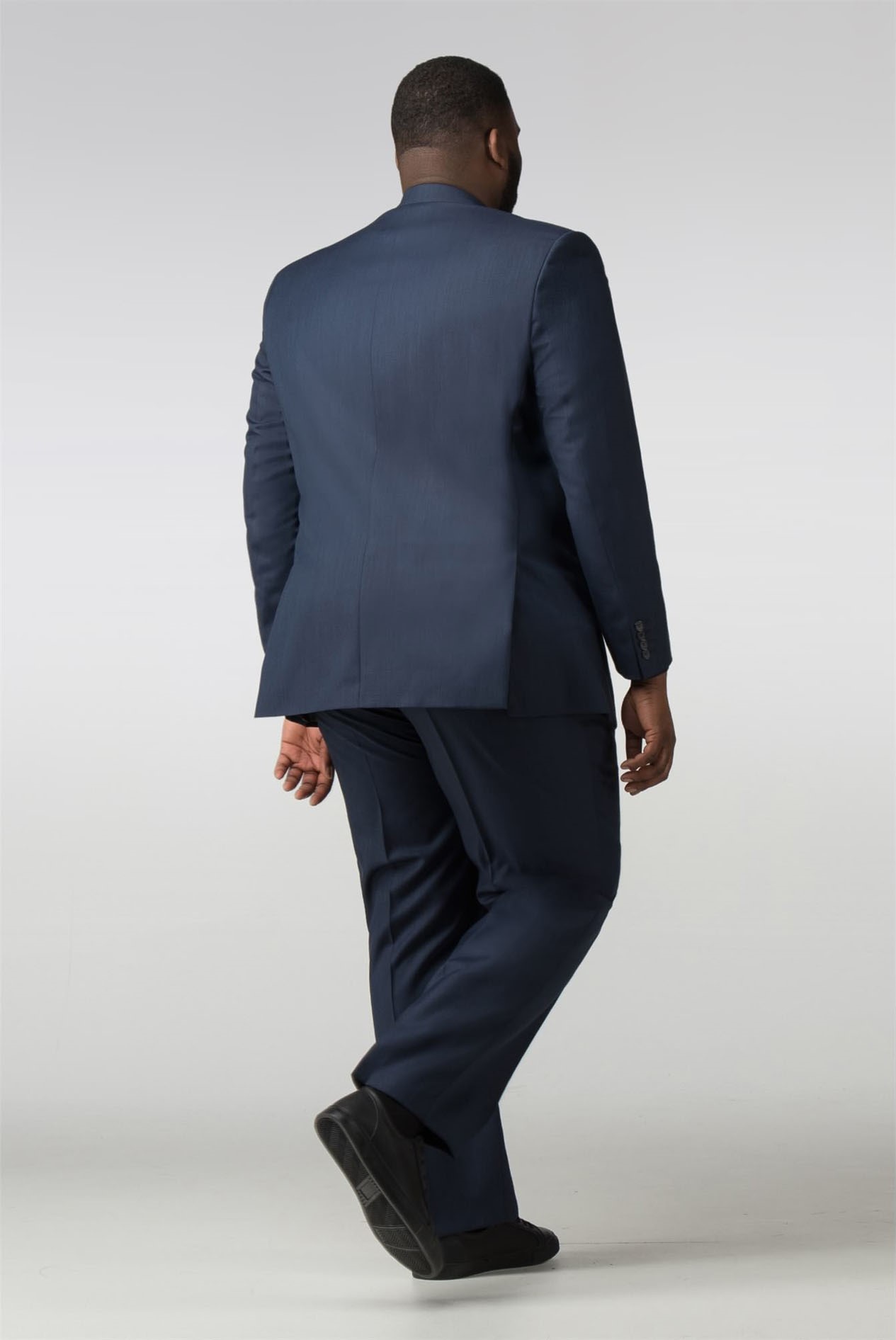 British tailor big+tall blue semi plain regular fit jacket