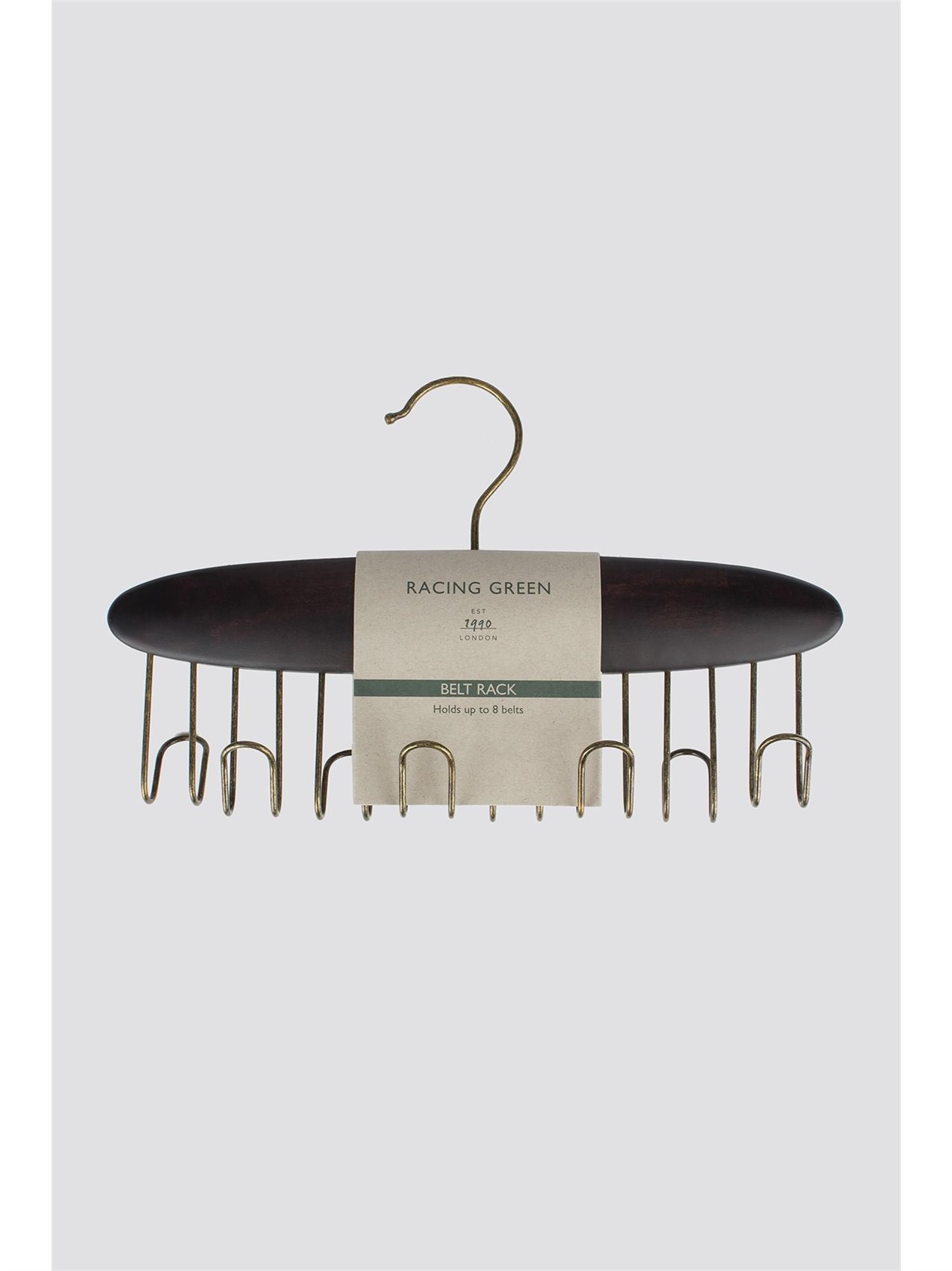 Racing Green Dark Lotus Wooden Belt Hanger