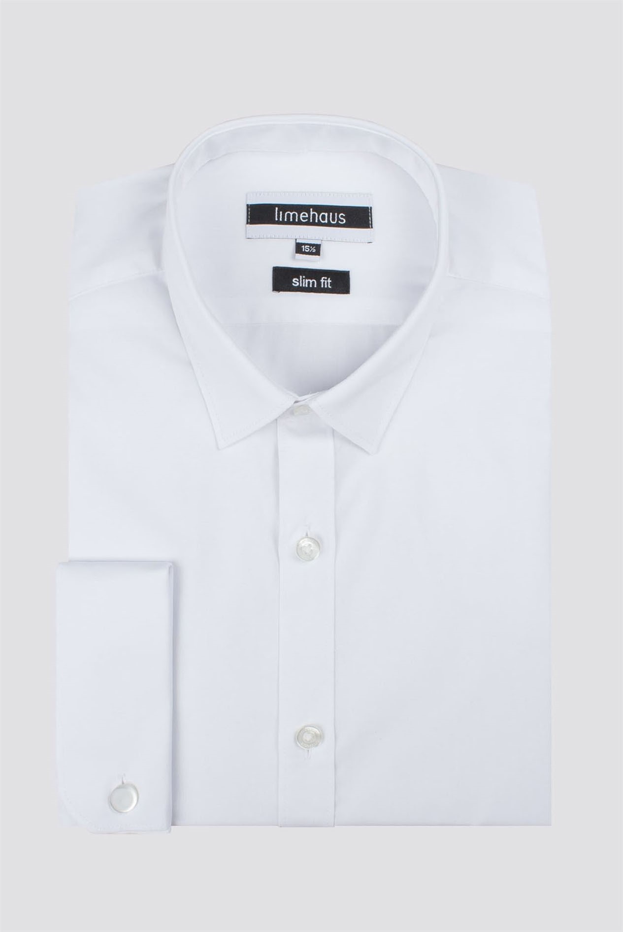 white double cuff slim fit shirt