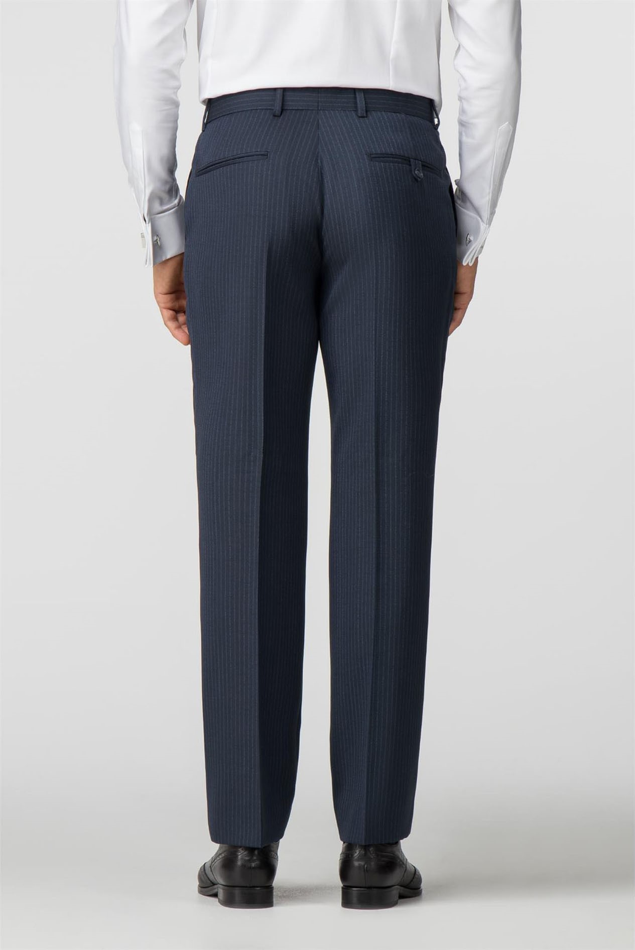 Pierre Cardin | Navy Stripe Regular Fit Trousers | Suit Direct