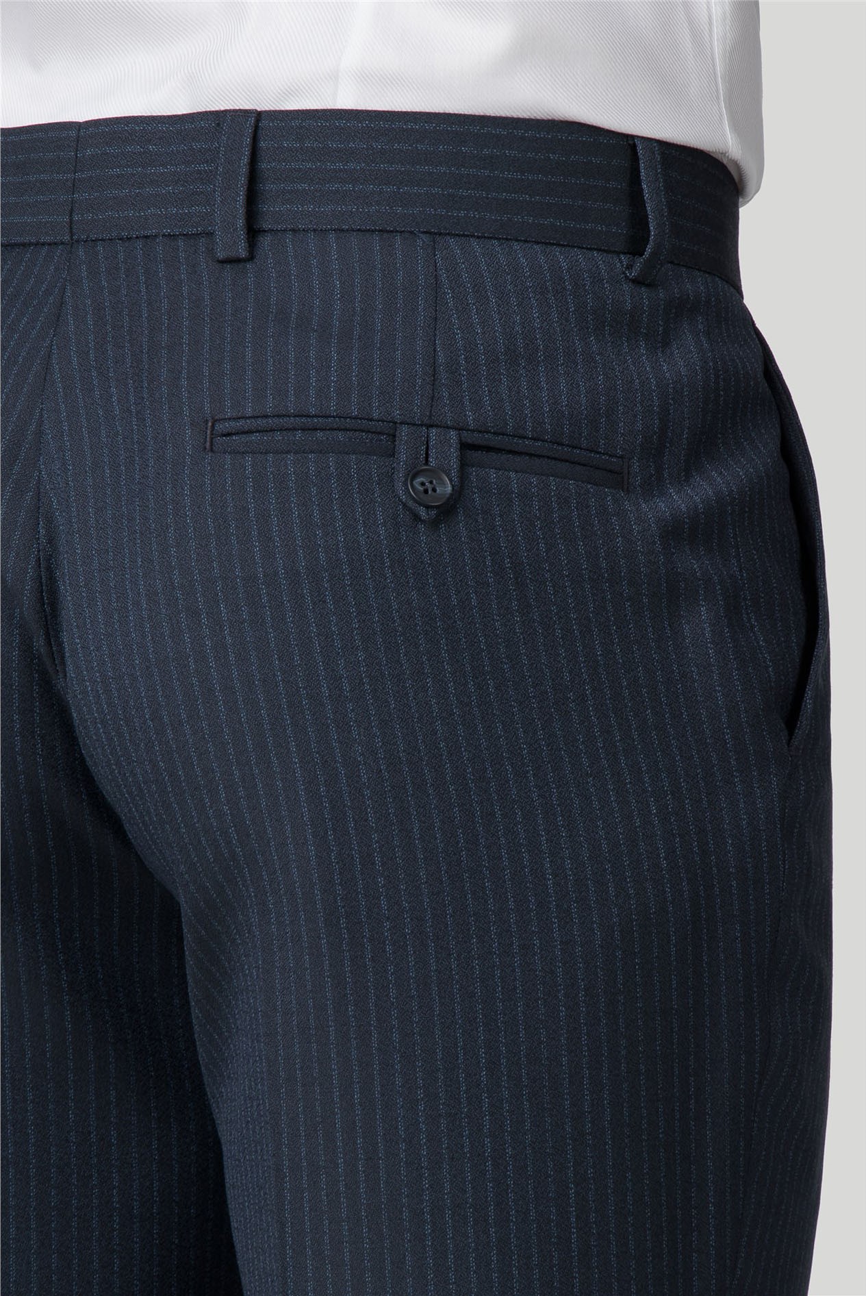 Pierre Cardin | Navy Stripe Regular Fit Trousers | Suit Direct