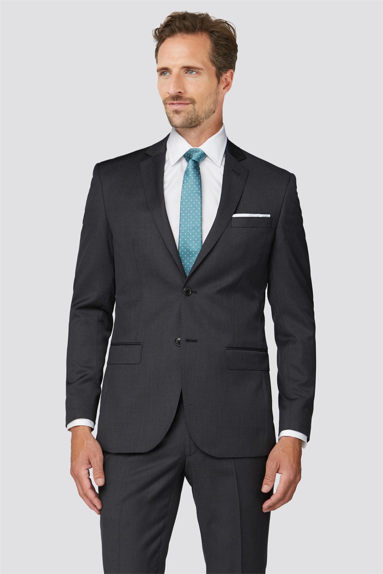 Alexandre of England Grey Twill Men's Suit SuitDirect.co.uk