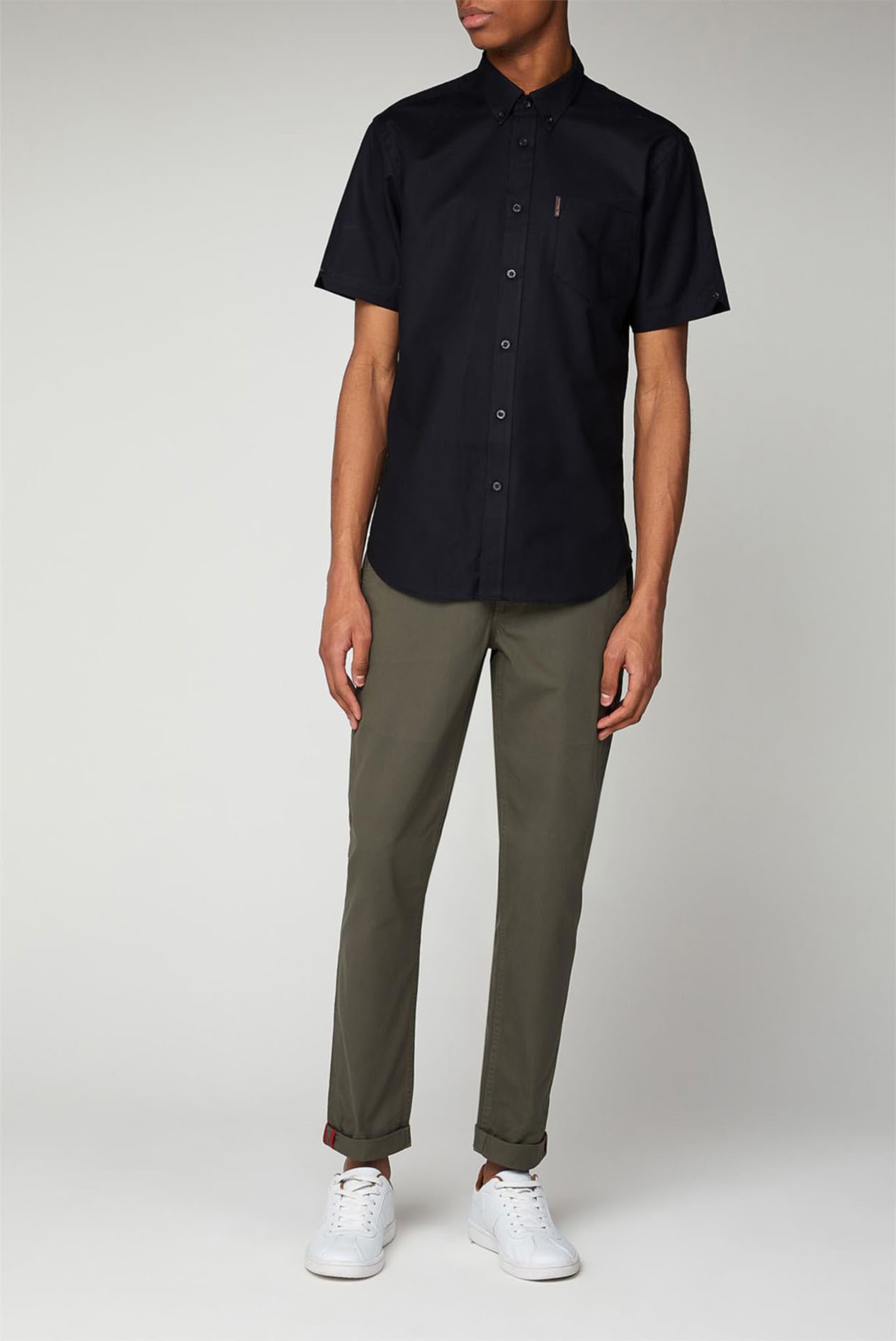 ben sherman black short sleeve oxford shirt
