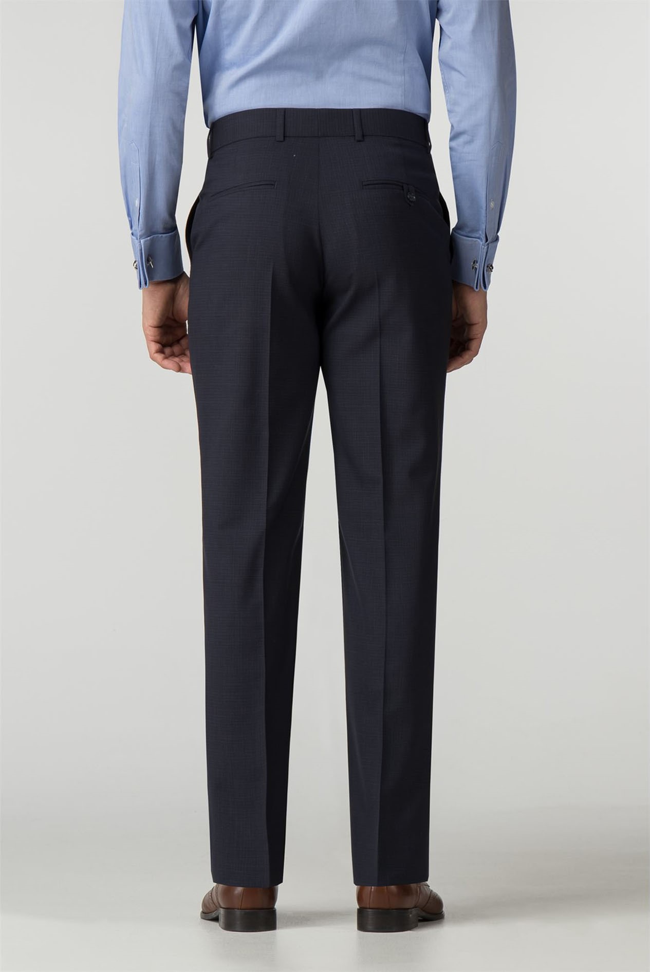 Pierre Cardin | Navy Micro Regular Fit Trousers | Suit Direct