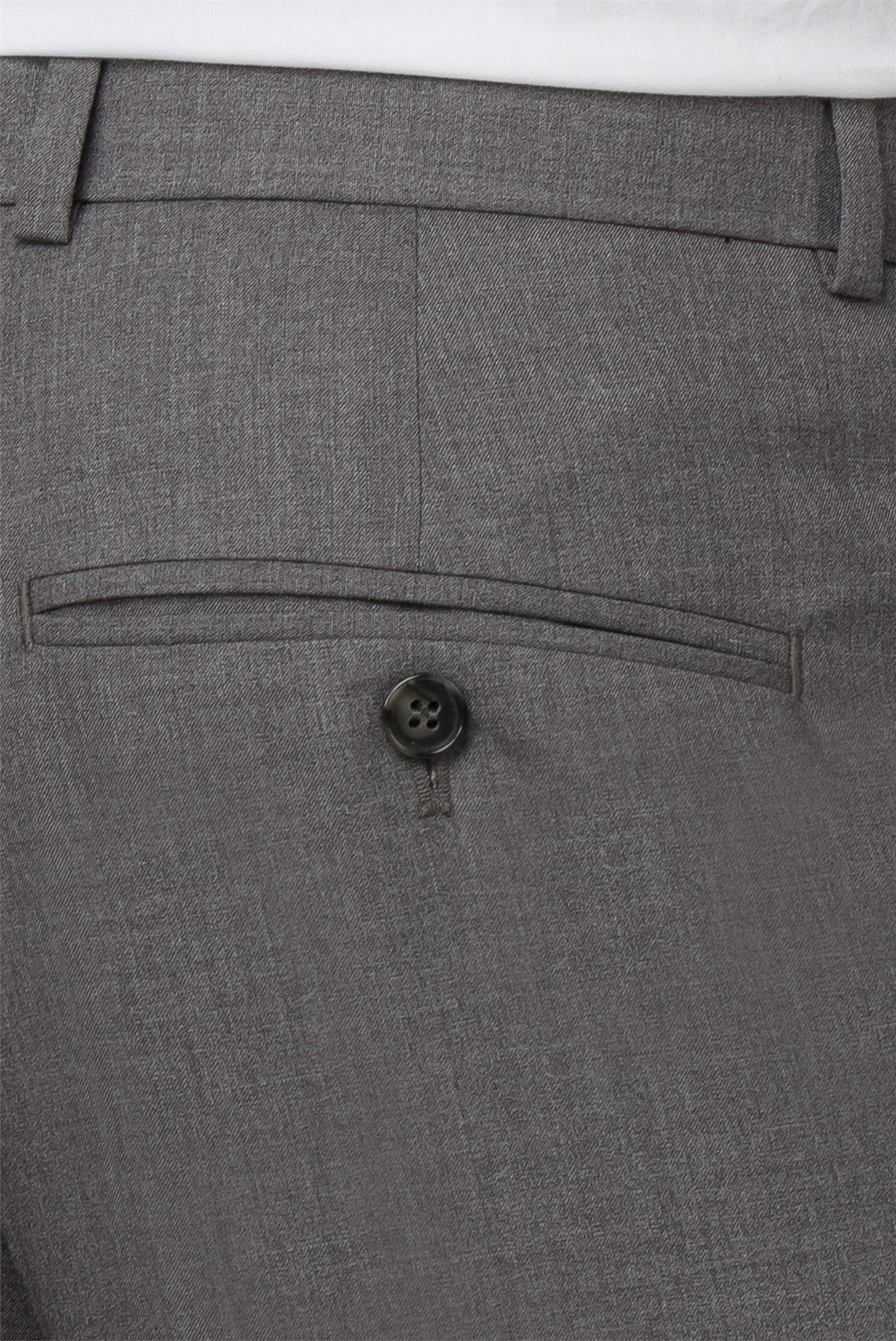  Tailored Fit Grey Plain Trousers