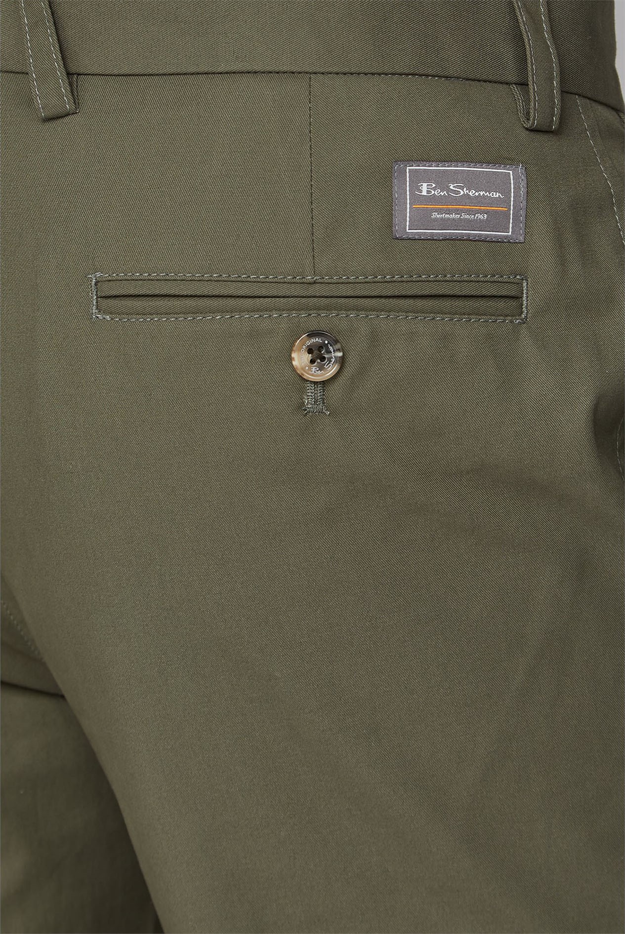  Olive Green Straight Leg Chino Trousers