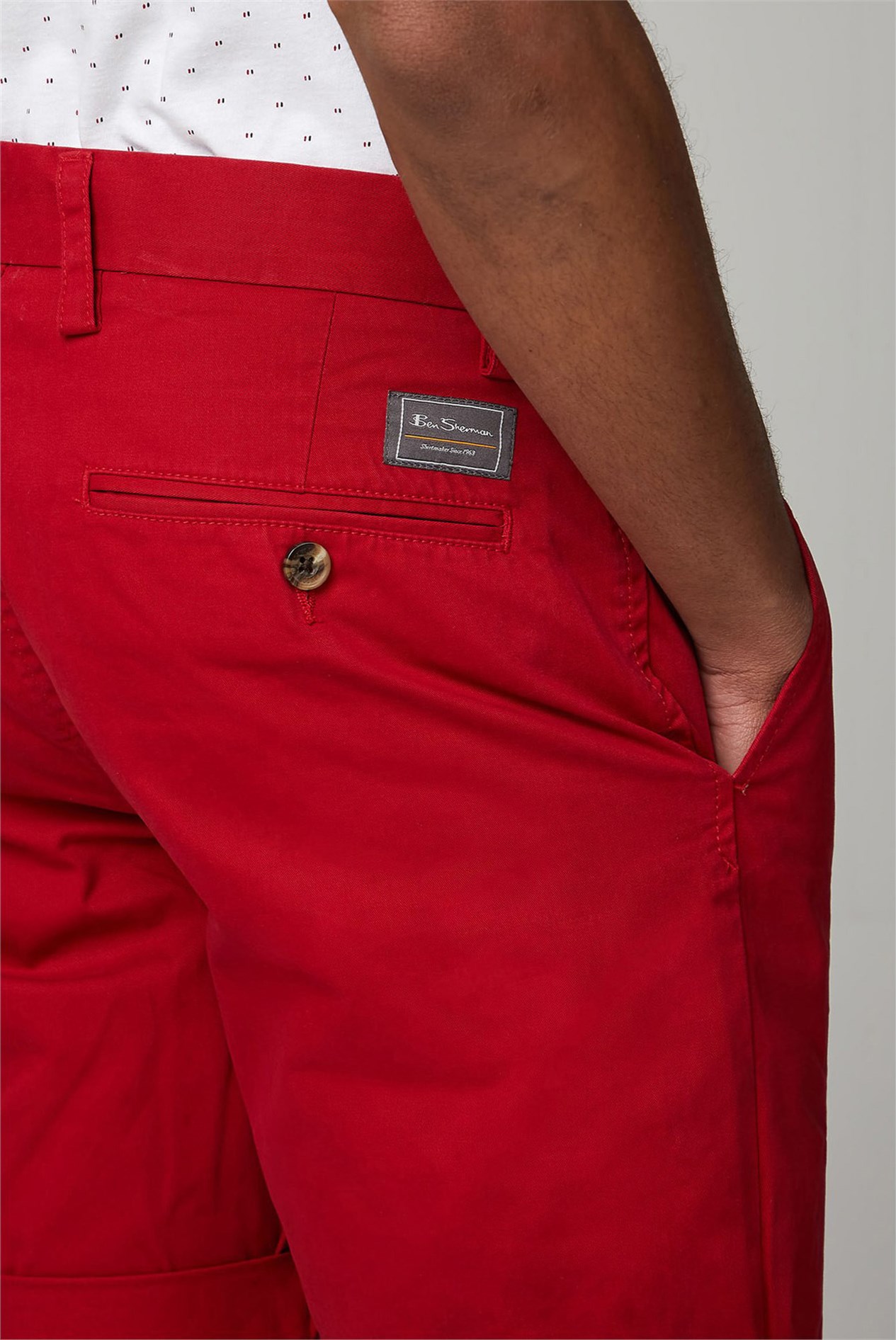  Men's Red Chino Shorts