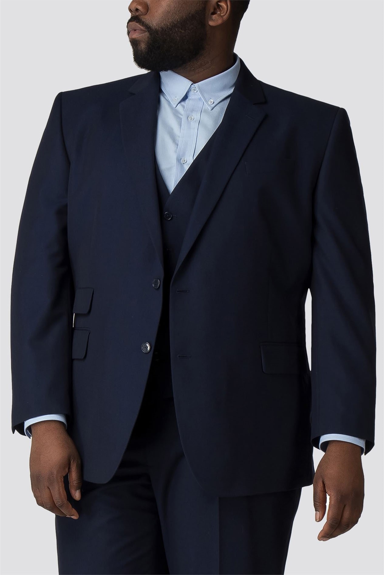 Blue Semi Plain Big and Tall Jacket Suit Direct