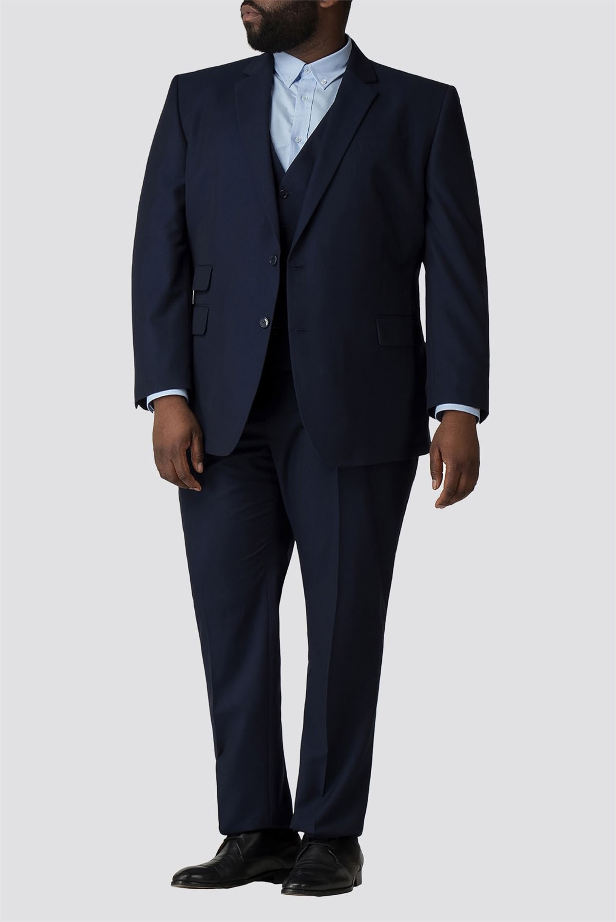Blue Semi Plain Big and Tall Jacket Suit Direct
