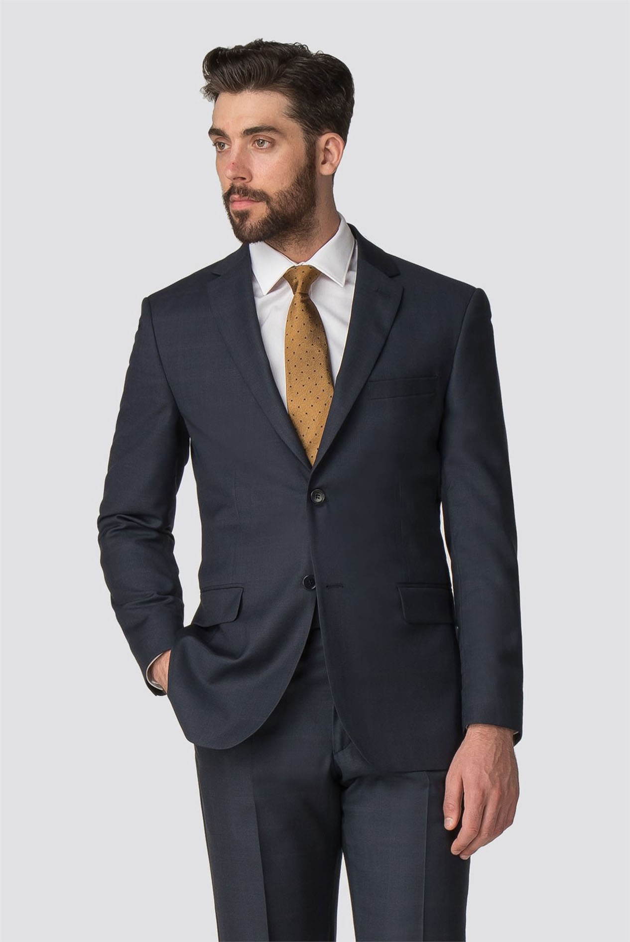 Alexandre of England | Regular Fit Navy Check Suit | Suit Direct